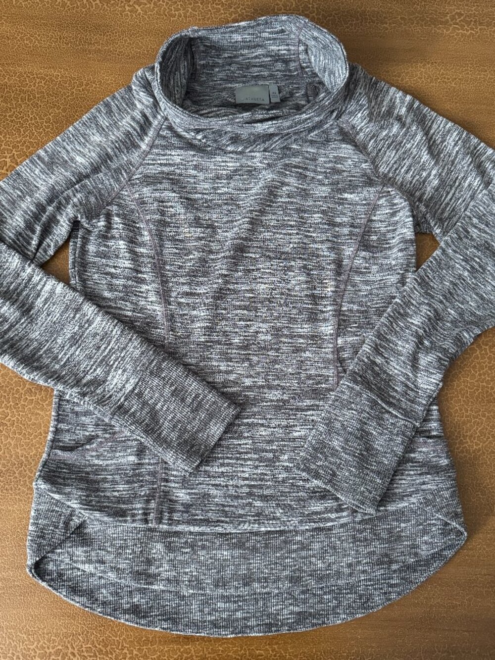 Athleta Dark Grey Pullover Sweater Front Kangaroo Pouch - Size XS